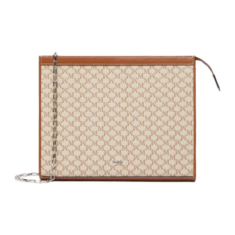 MaxMara Cotton Shoulder Bag Medium Size Women's Hazelnut Brown-0