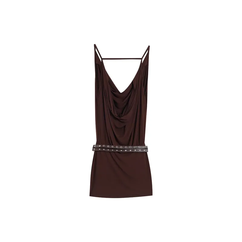 HAPG Slip Dresses Women's Brown-1