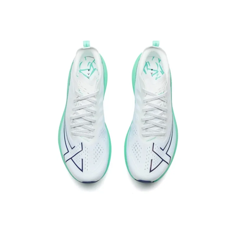 XTEP Cushioning Anti-Slip Wear-Resistant Coverage Support Rebound Low-Top Training Running Shoes Men's White Green Blue-4