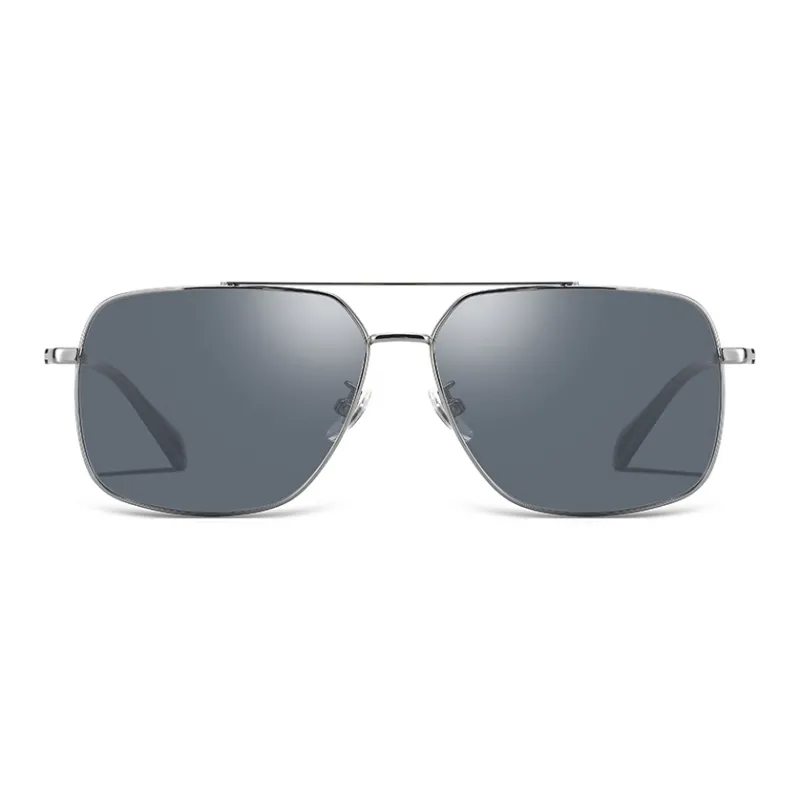 PARIM Stainless Steel Square Sunglasses Men's Gunmetal-2