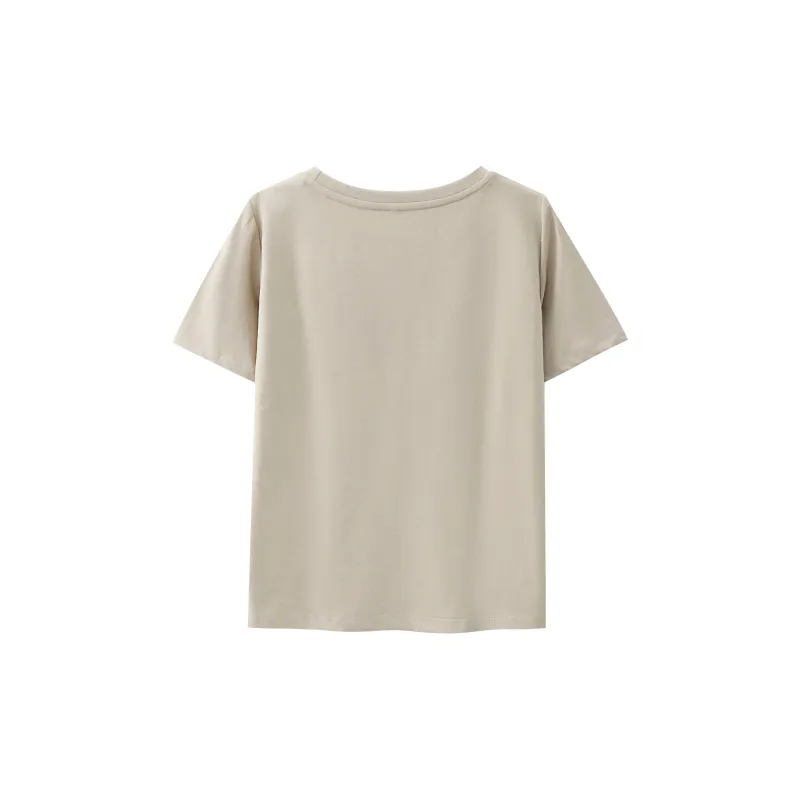 AWAO T-Shirt Women's Light Cream Apricot-3