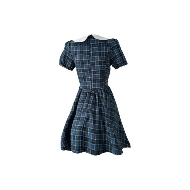 Lookinto Short Sleeved Dress Women's Blue-1