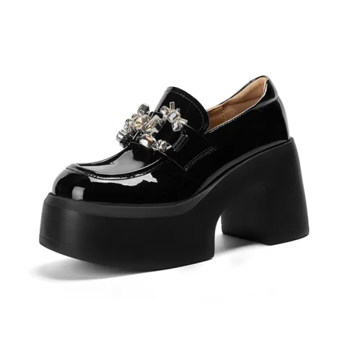 Su Yanjiao Chunky Heel High Heels 9CM Women's Black