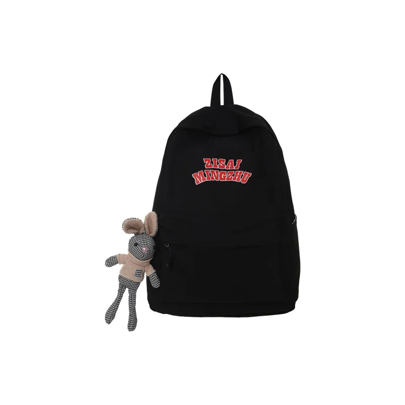 URBAN FOREST Nylon Backpack Unisex White/Black/Burgundy-4
