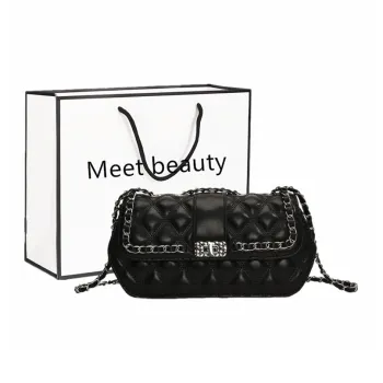 Fitchell PU One Shoulder Small Square Bag Crossbody Bag Regular Women's Black/Silver/Brown/White