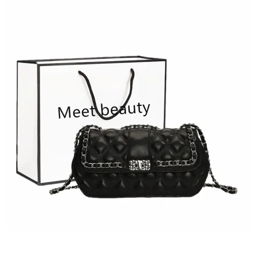 Fitchell PU One Shoulder Small Square Bag Crossbody Bag Regular Women's Black/Silver/Brown/White