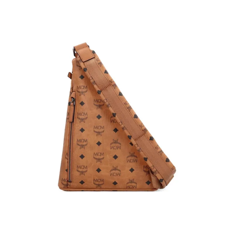 MCM Aren Visetos Canvas Shoulder Bag Crossbody Bag Mini Women's Cognac Brandy-3