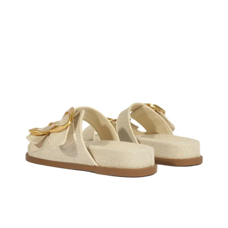 Schutz Slip Resistant Slide Slippers Women's Beige-2