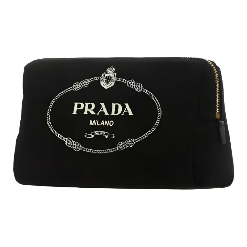 PRADA Canvas Bag Makeup Bag Toiletry Bag Women's Black-1