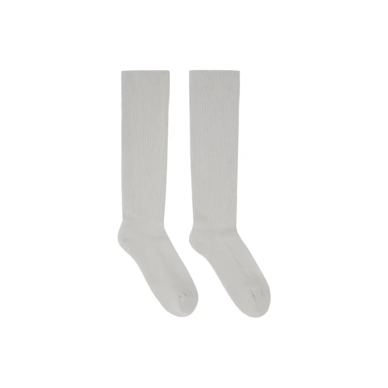 Rick Owens DRKSHDW Knee High Socks Men's 1 Pack Gray White-1