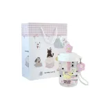 [Korean-Style Cat Birthday Shopping Bag]White (Small Cloud Straws)