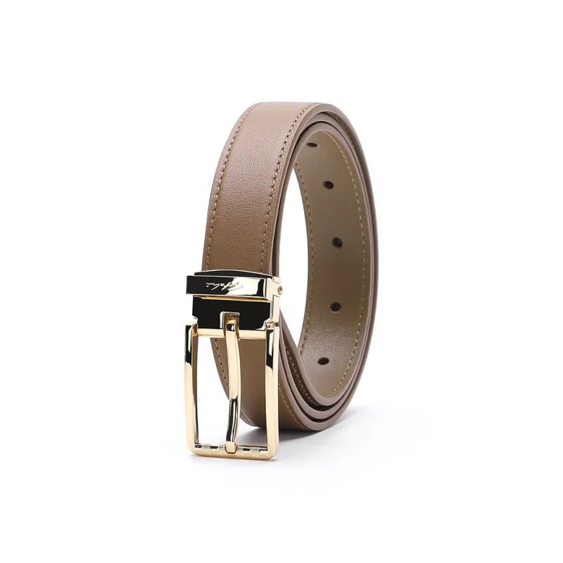Satchi Cow Leather Leather Belts Women's Black/Earth Yellow Width: 2.4cm-7