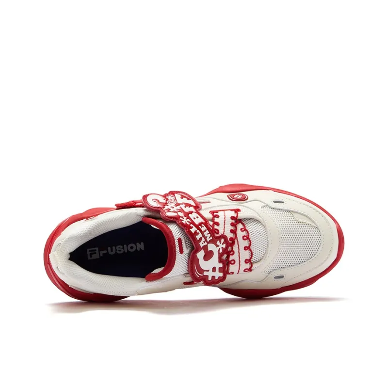 FILA FUSION EVA SLIM Waterdrop Shoes Cherry Color Scheme Cushioning Low Top Casual Shoes Women's White Red-3