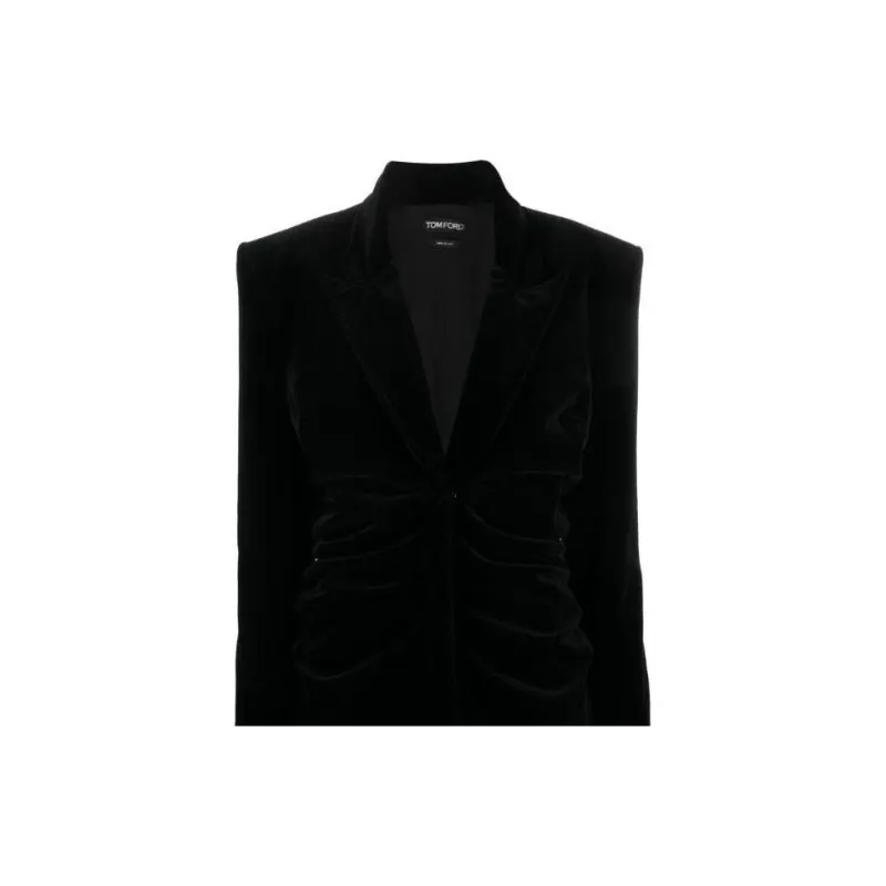 TOM FORD Plunging V neck Velvet Midi Dress-4