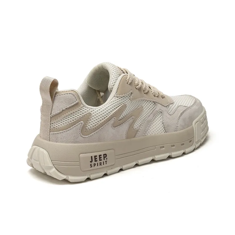 JEEP SPIRIT Abrasion Resistant Slip Resistant Low Top Skateboard Shoes Men's Light Sandy-4