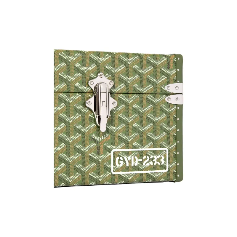 GOYARD Cassette Canvas With Calfskin Hard Case Bag Portable Crossbody Bag Shoulder Bag Regular Women's Khaki-4