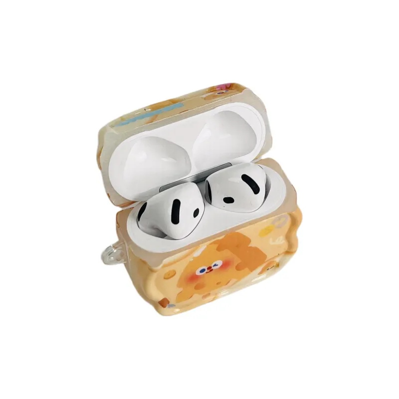 Sopi Compatible With Apple AirPods 4/2/3/4th Generation/AirPods Pro/Pro 2nd Generation TPU Cheese Charm Headphone Cases-4