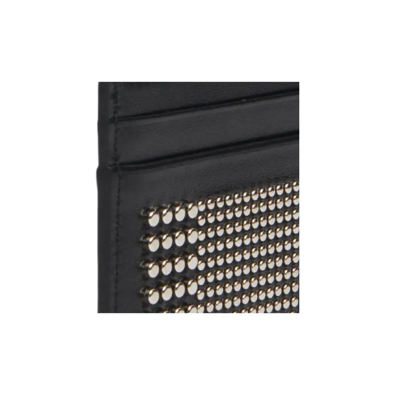 Alexander McQueen Cow Leather Card Holder Regular Men's Black-4