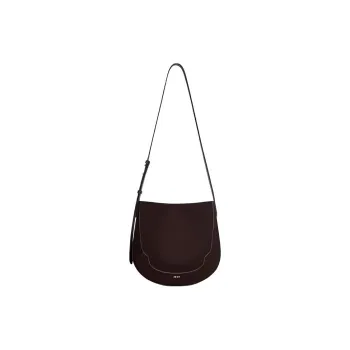 ZESH Cow Leather Crescent Bag Shoulder Bag Medium Size Women's Coffee & Burgundy Red/Apricot & Cookie