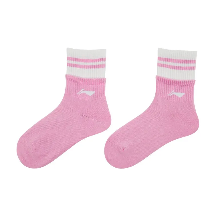 LiNing Mid Calf Socks Unisex 1 Pack Light Blue Purple-2