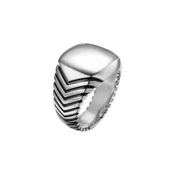 David Yurman Sterling Silver Chevron Signet Ring