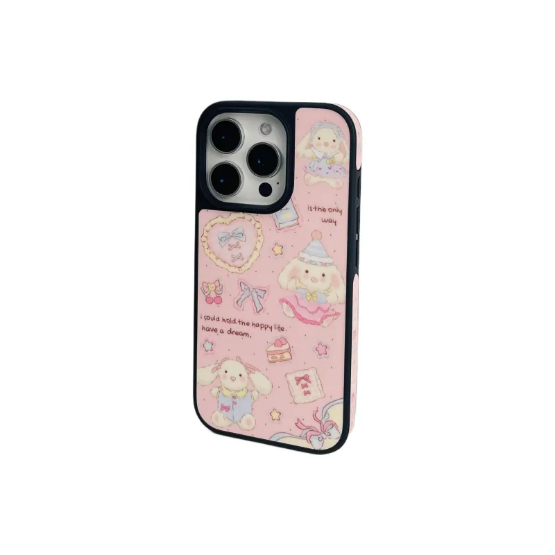 Sopi TPU Material Foundation Heart Plush Rabbit Phone Cases Compatible With IPhone 16/15 Pro Max/Apple 13/14 Pro/Max-2