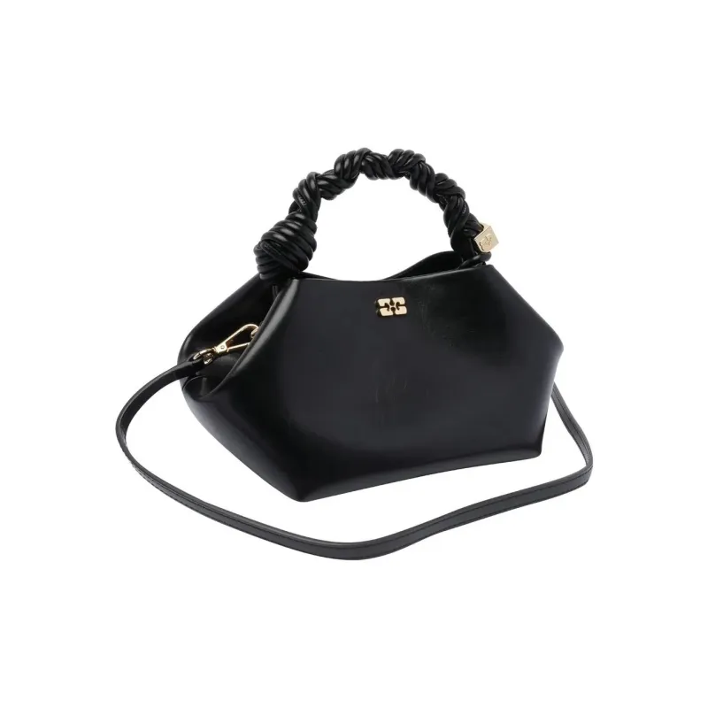 GANNI Polyurethane Shoulder Bag Crossbody Bag Handbag Small Size Women's Black-2