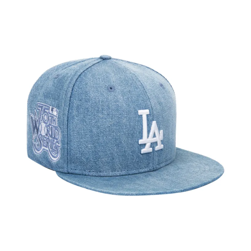 New Era Cotton Baseball Caps Unisex Denim Blue-3