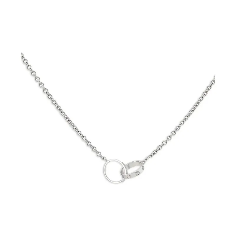 Cartier 1990s Pre owned 18kt White Gold Love Necklace-0
