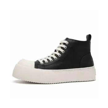 AAA SINCE 1955 Anti Slip Wear Resistant Breathable Height Increasing High Top Skateboard Shoes Unisex White Black