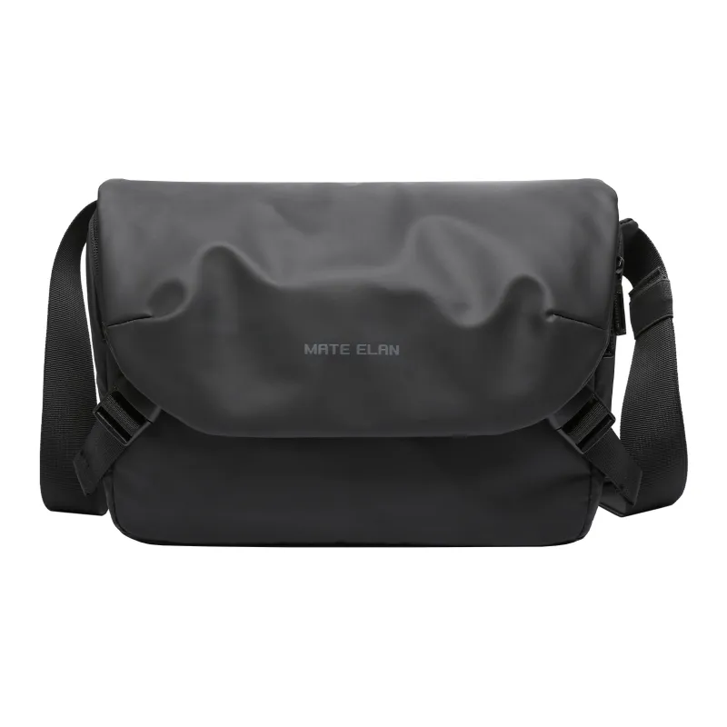 MOYYI PVC Messenger Bag, Shoulder Bag, Crossbody Bag Tubas Unisex Black-2