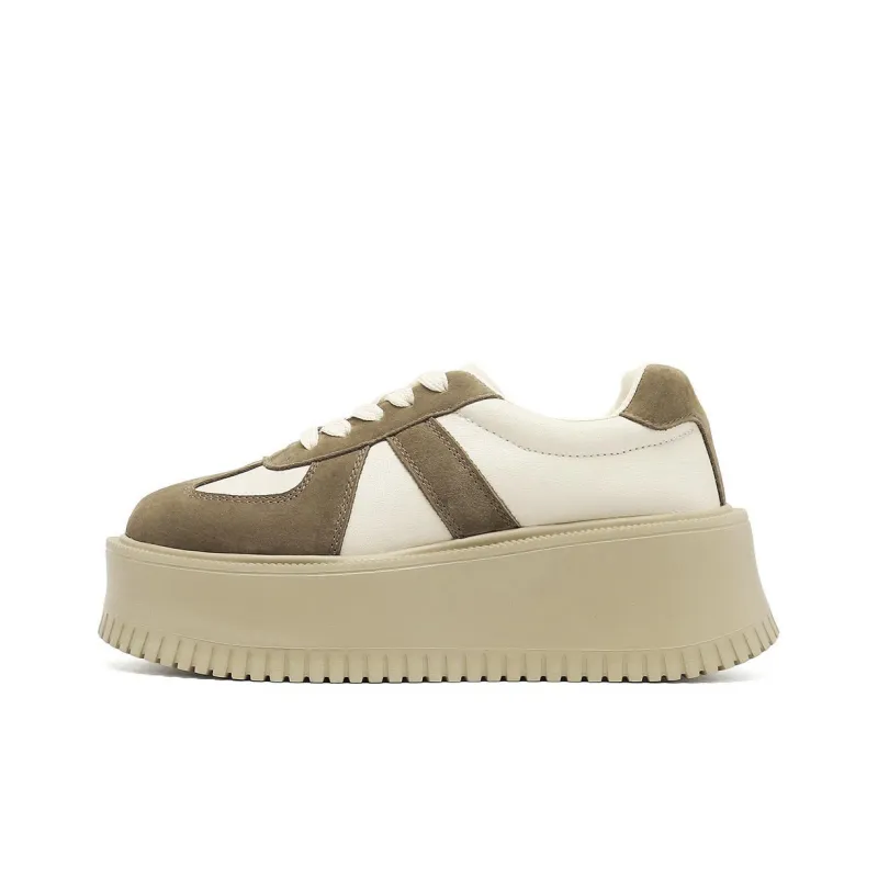 Mulinsen Lightweight And Wear-resistant Low-Top Casual Shoes Women's Beige Brown-0