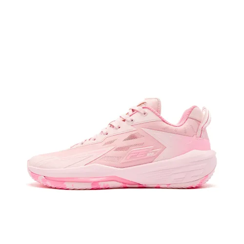 QIAODAN FETEAM Cushioned Slip-Resistant Abrasion-Resistant Low-Top Basketball Shoes Men's Morning Light Shimmering Pink