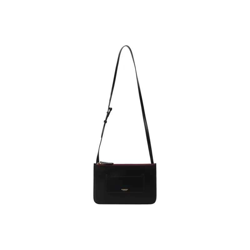 Burberry Calfskin Crossbody Bag Trumpets Unisex Black-0