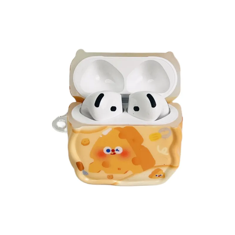 Sopi Compatible With Apple AirPods 4/2/3/4th Generation/AirPods Pro/Pro 2nd Generation TPU Cheese Charm Headphone Cases-3