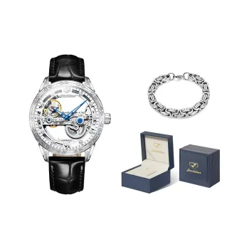Jin Shi Dun Automatic Mechanical Movement Men's Watches Cut Out Dial