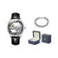 Black Leather Jet Black Dial