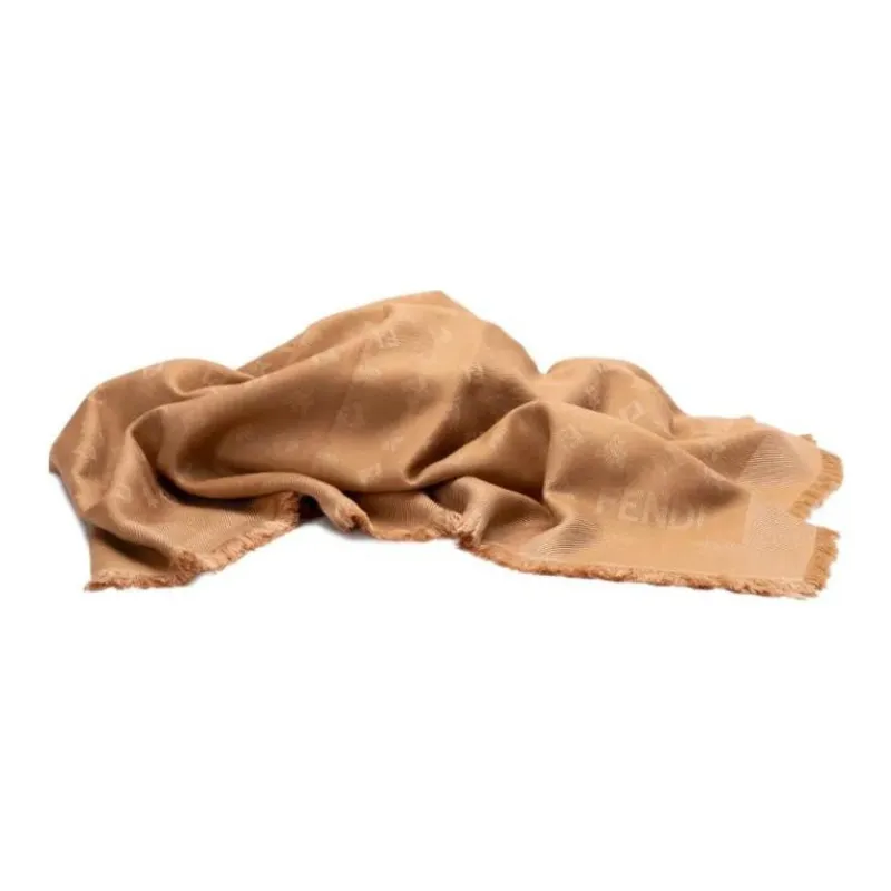 FENDI Ff Jacquard Frayed Edge Scarf-2