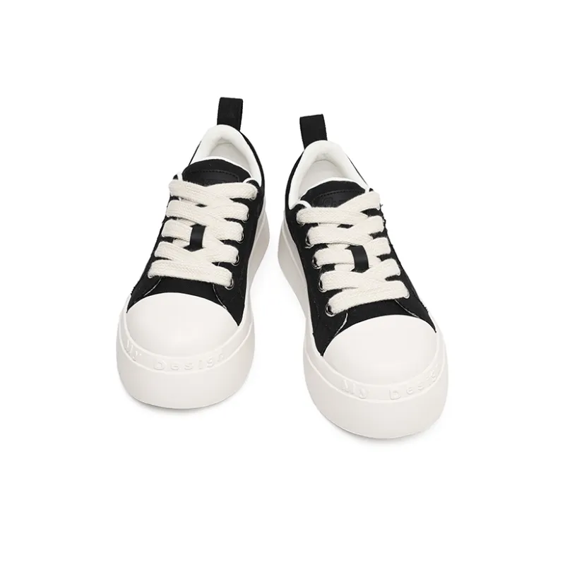 Angelmi Anti Slip And Wear Resistant Coverage Low Top Canvas Shoes Unisex Black-2