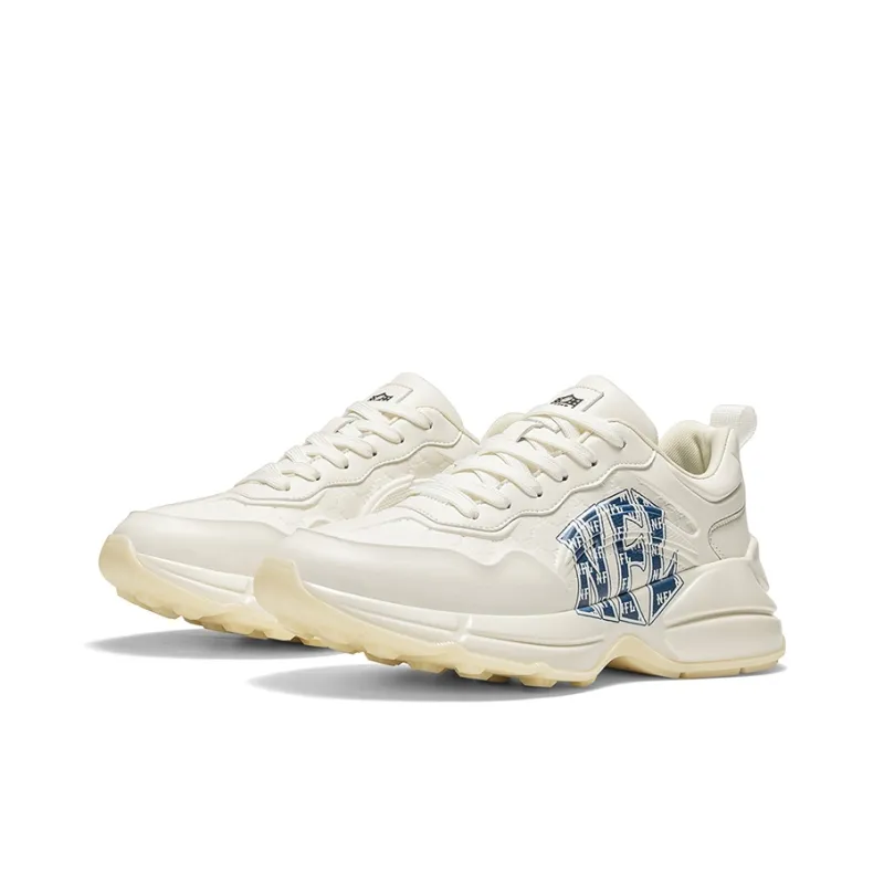 NFL Los Angeles Lightning Team Cushioned Slip-Resistant Coverage Low-Top Chunky Sneakers Unisex Beige Blue-2
