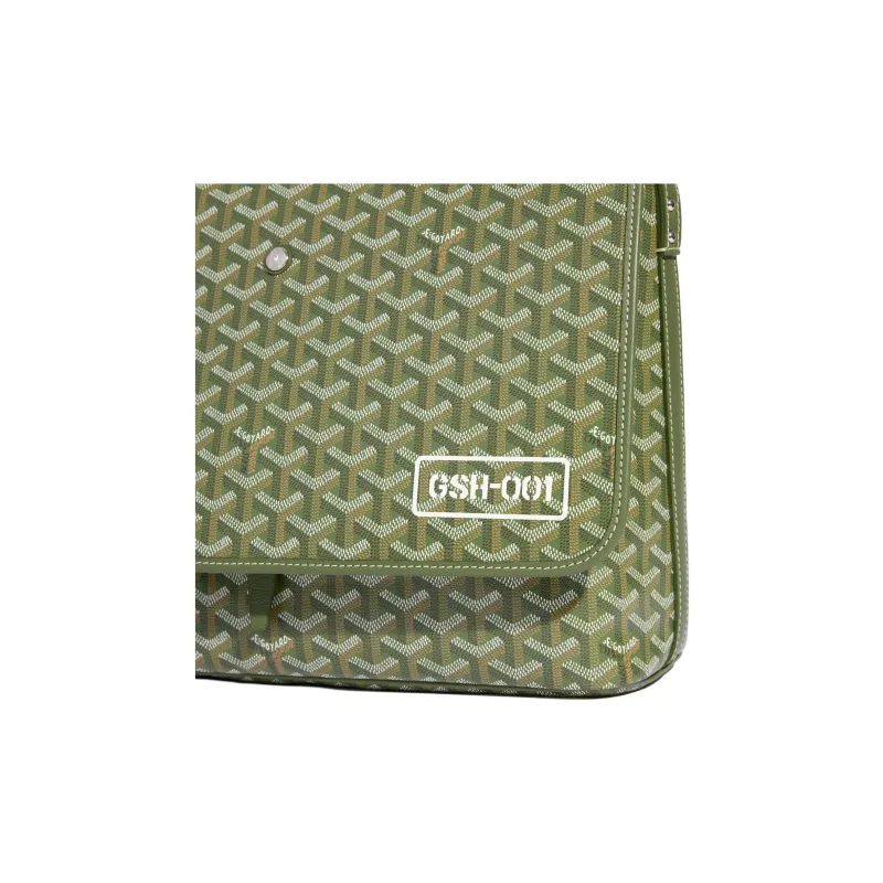 GOYARD CAPETIEN Canvas With Calfskin Messenger Bag, Shoulder Bag, Crossbody Bag Medium Size Unisex Khaki-2