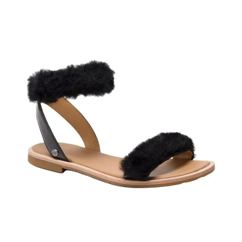 UGG FLUFF SPRINGS One Strap Sandals Women's Black-2