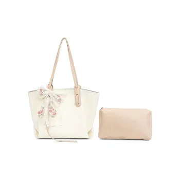 CLEVER& KETCH PU Tote Bag Shoulder Bag Regular Women's Ecru