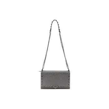 Valentino Calfskin Shoulder Bag Mini Women's Gray