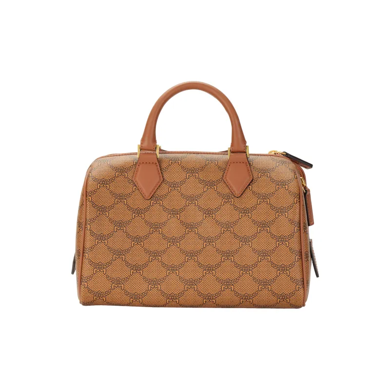 MCM Canvas Boston Bag Crossbody Bag Shoulder Bag Handbag Small Size Women's Cognac-2