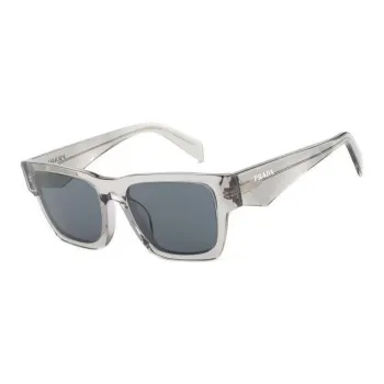 PRADA Plate Frame Square Sunglasses Unisex Gray