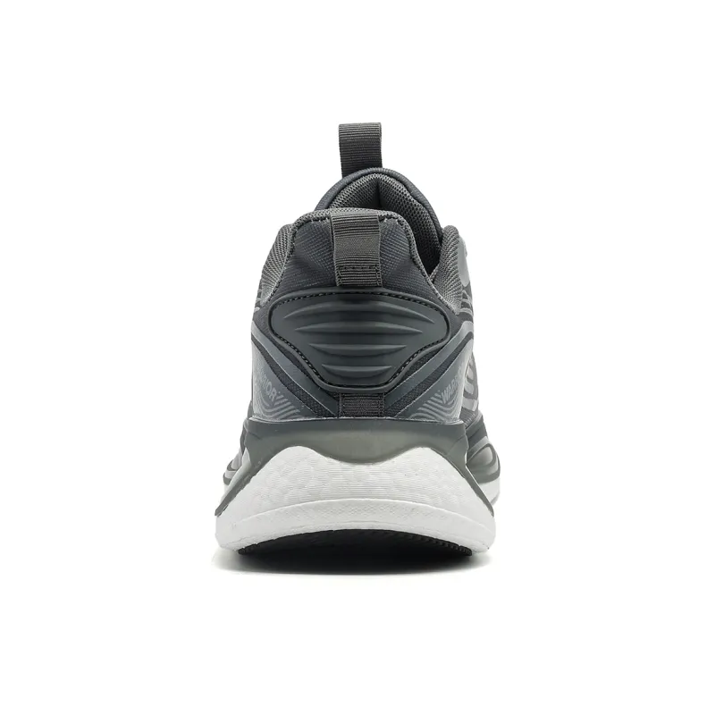 Warrior Cushioned Slip-Resistant Breathable Low-Top Casual Long Distance Running Sprint Running Shoes Men's Gray-4