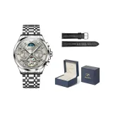 Steel Band True Gray[Includes: Exclusive Box+Leather Strap]
