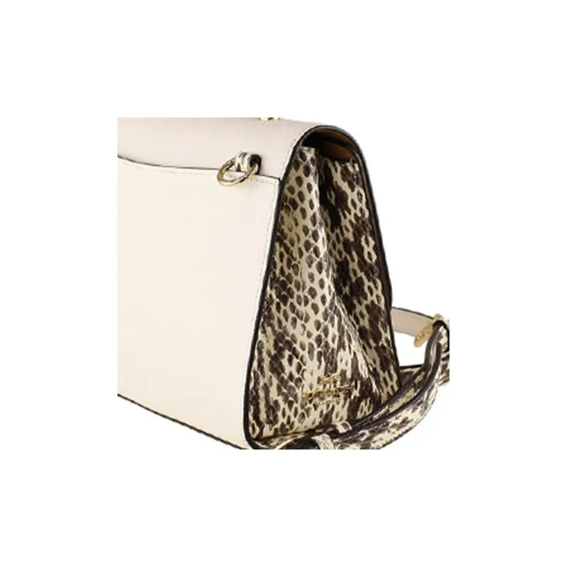 COACH Tilly Leather With Snakeskin Print Embossed Leather Shoulder Bag Crossbody Bag Medium Size Women's Milk White-3