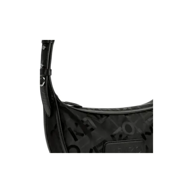 KENZO Polyester HOBO Bag Shoulder Handbag Medium Size Women's Black-3